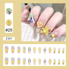 Load image into Gallery viewer, 24pcs/set Nail Patches Popular Multicolor Nail Pieces Removable Fake Nails Extensions Nail Art Accessories
