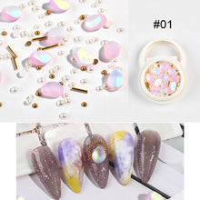 Load image into Gallery viewer, 1 Set Nail Art Shell Stone Jewelry Crystal Stone Pearl Ball Mix Nail Jewelry Resin Nail Accessories Nail Art Decoration
