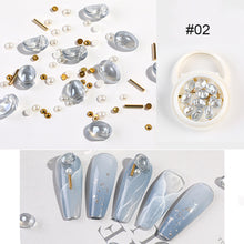 Load image into Gallery viewer, 1 Set Nail Art Shell Stone Jewelry Crystal Stone Pearl Ball Mix Nail Jewelry Resin Nail Accessories Nail Art Decoration
