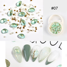 Load image into Gallery viewer, 1 Set Nail Art Shell Stone Jewelry Crystal Stone Pearl Ball Mix Nail Jewelry Resin Nail Accessories Nail Art Decoration
