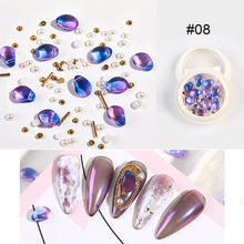 Load image into Gallery viewer, 1 Set Nail Art Shell Stone Jewelry Crystal Stone Pearl Ball Mix Nail Jewelry Resin Nail Accessories Nail Art Decoration
