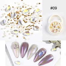 Load image into Gallery viewer, 1 Set Nail Art Shell Stone Jewelry Crystal Stone Pearl Ball Mix Nail Jewelry Resin Nail Accessories Nail Art Decoration

