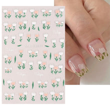 Load image into Gallery viewer, Nail Art Stickers Tulip Nail Art Stickers Blue Tulip Gold Plated Nail Stickers Nail Art Decoration Manicure Accessories
