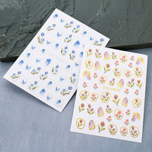 Load image into Gallery viewer, Nail Art Stickers Tulip Nail Art Stickers Blue Tulip Gold Plated Nail Stickers Nail Art Decoration Manicure Accessories
