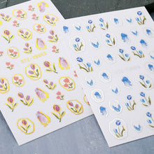 Load image into Gallery viewer, Nail Art Stickers Tulip Nail Art Stickers Blue Tulip Gold Plated Nail Stickers Nail Art Decoration Manicure Accessories
