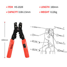 Load image into Gallery viewer, 4 in 1 Multi-functional Professional Crimping Pliers Wire Cable Crimper HS-202B Cutter Pliers Terminal Pliers Tool HS-202D Hand Crimping Tool Portable
