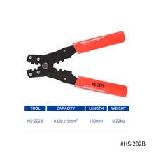 Load image into Gallery viewer, 4 in 1 Multi-functional Professional Crimping Pliers Wire Cable Crimper HS-202B Cutter Pliers Terminal Pliers Tool HS-202D Hand Crimping Tool Portable
