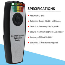 Load image into Gallery viewer, Portable Handheld 5 LED EMF Gauss Meter KII K2 Electromagnetic Radiation Detectors Gauss Detector EMF Magnetic Field Detector
