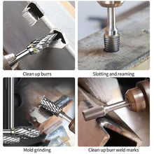 Load image into Gallery viewer, 5Pcs 1/4 Inch 6mm Head Tungsten Carbide Rotary Point Burr Milling Cutters Die Grinder Shank Set For The Mill
