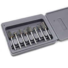Load image into Gallery viewer, 8Pcs/Set Of 6mm To 12mm Carbide Burr Drill Bits For Cnc Engraving 1/4" Rotary Cutter Lime W/ Box
