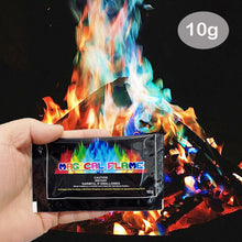 Load image into Gallery viewer, 10g/15g/25g/30g Coloured Fire Flames Powder Flame Colorant Magic Fire Trick Outdoor Camping Bonfire Hiking Survival Tools

