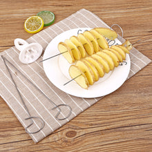Load image into Gallery viewer, Spiral Potato Cutter Cucumber Slicer Vegetable Spiralizer Cutter Potato BBQ Skewers For Camping Barbecue Tools Kitchen Accessories Gadgets
