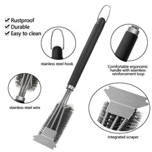 Load image into Gallery viewer, BBQ Grill Barbecue Kit Cleaning Brush Stainless Steel Cooking Tools Kitchen Accessories Wire Bristles Triangle Cleaning Brushes
