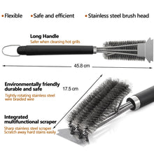 Load image into Gallery viewer, BBQ Grill Barbecue Kit Cleaning Brush Stainless Steel Cooking Tools Kitchen Accessories Wire Bristles Triangle Cleaning Brushes
