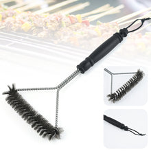Load image into Gallery viewer, BBQ Grill Barbecue Kit Cleaning Brush Stainless Steel Cooking Tools Kitchen Accessories Wire Bristles Triangle Cleaning Brushes
