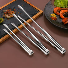 Load image into Gallery viewer, Stainless Steel Grill Tongs Cooking Utensils For BBQ Baking Silver Finger Chuck Bakery Clamp Pastry Tong Kitchen Camping Supplies
