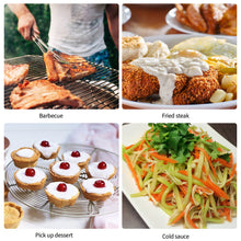 Load image into Gallery viewer, Stainless Steel Grill Tongs Cooking Utensils For BBQ Baking Silver Finger Chuck Bakery Clamp Pastry Tong Kitchen Camping Supplies
