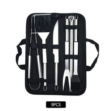 Load image into Gallery viewer, 20Pcs Stainless Steel BBQ Tools Set Spatula Fork Tongs Knife Brush Skewers Barbecue Grilling Utensil Accessories Outdoor Cooking Tool Set
