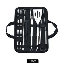 Load image into Gallery viewer, 20Pcs Stainless Steel BBQ Tools Set Spatula Fork Tongs Knife Brush Skewers Barbecue Grilling Utensil Accessories Outdoor Cooking Tool Set
