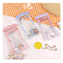 Load image into Gallery viewer, Cute Cartoon Mobile Phone Waterproof Bag Airbag Floating Touch Screen Protective Cover Drifting Swimming Mobile Phone Bag
