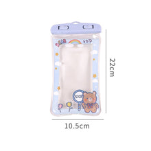 Load image into Gallery viewer, Cute Cartoon Mobile Phone Waterproof Bag Airbag Floating Touch Screen Protective Cover Drifting Swimming Mobile Phone Bag

