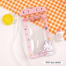 Load image into Gallery viewer, Cute Cartoon Mobile Phone Waterproof Bag Airbag Floating Touch Screen Protective Cover Drifting Swimming Mobile Phone Bag
