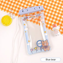 Load image into Gallery viewer, Cute Cartoon Mobile Phone Waterproof Bag Airbag Floating Touch Screen Protective Cover Drifting Swimming Mobile Phone Bag
