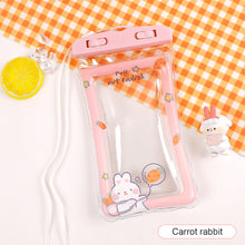 Load image into Gallery viewer, Cute Cartoon Mobile Phone Waterproof Bag Airbag Floating Touch Screen Protective Cover Drifting Swimming Mobile Phone Bag
