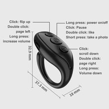Load image into Gallery viewer, Smart Fingertip Remote Control Like Device Novel Page Turn Remote Camera Video Bluetooth Assistant
