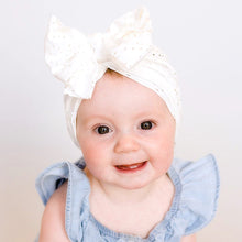 Load image into Gallery viewer, Newborn Baby Hat Elastic Baby Bow Knotted Hats Soft Cotton Infant Headbands Knotn Headscarf Hat Baby Kids Headwear
