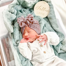 Load image into Gallery viewer, Newborn Baby Hat Elastic Baby Bow Knotted Hats Soft Cotton Infant Headbands Knotn Headscarf Hat Baby Kids Headwear
