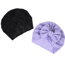 Load image into Gallery viewer, Newborn Baby Hat Elastic Baby Bow Knotted Hats Soft Cotton Infant Headbands Knotn Headscarf Hat Baby Kids Headwear
