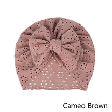 Load image into Gallery viewer, Newborn Baby Hat Elastic Baby Bow Knotted Hats Soft Cotton Infant Headbands Knotn Headscarf Hat Baby Kids Headwear

