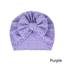 Load image into Gallery viewer, Newborn Baby Hat Elastic Baby Bow Knotted Hats Soft Cotton Infant Headbands Knotn Headscarf Hat Baby Kids Headwear
