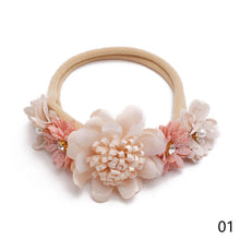 Load image into Gallery viewer, Baby Flower Headband Infant Girl Cute Hairband Kids Children Elastic Ribbon Hair Accessories Princess Floral Wedding Party Headwear
