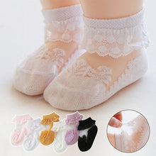 Load image into Gallery viewer, Summer Newborn Socks Breathable Cotton Socks Baby 0-36 Months Infant Lace Socks Dress Up for Girls Boys Gift
