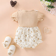 Load image into Gallery viewer, Summer Newborn Floral Fake Two-piece Romper Cotton Infant Bodysuit Short Sleeve Romper Toddler Baby Clothes
