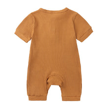 Load image into Gallery viewer, Summer Newborn Baby Romper Cotton Infant Bodysuit Short Sleeve Romper Plain Jumpsuits Knit Toddler Baby Clothes
