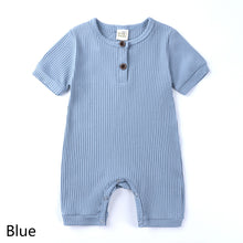 Load image into Gallery viewer, Summer Newborn Baby Romper Cotton Infant Bodysuit Short Sleeve Romper Plain Jumpsuits Knit Toddler Baby Clothes
