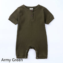 Load image into Gallery viewer, Summer Newborn Baby Romper Cotton Infant Bodysuit Short Sleeve Romper Plain Jumpsuits Knit Toddler Baby Clothes
