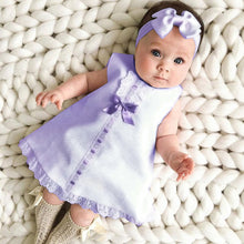 Load image into Gallery viewer, 1Set Summer Newborn Baby Bow Dress Headband Suit Infant Bodysuit Sleeveless Princess Dress Skirt Plain Bowknot Toddler Baby Clothes
