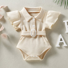 Load image into Gallery viewer, Summer Newborn Waffle Flying Sleeve Romper Infant Bodysuit Short Sleeve Romper Toddler Baby Girl Boy Clothes
