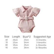 Load image into Gallery viewer, Summer Newborn Waffle Flying Sleeve Romper Infant Bodysuit Short Sleeve Romper Toddler Baby Girl Boy Clothes
