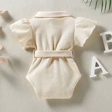 Load image into Gallery viewer, Summer Newborn Waffle Flying Sleeve Romper Infant Bodysuit Short Sleeve Romper Toddler Baby Girl Boy Clothes
