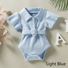 Load image into Gallery viewer, Summer Newborn Waffle Flying Sleeve Romper Infant Bodysuit Short Sleeve Romper Toddler Baby Girl Boy Clothes
