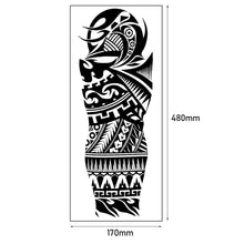 Load image into Gallery viewer, Black Forest Tattoo Sticker for Men Women Children Lion Wolf Death Skull Temporary Tattoo Fake Henna Skeleton King Animal Tatoo
