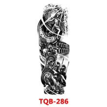 Load image into Gallery viewer, Black Forest Tattoo Sticker for Men Women Children Lion Wolf Death Skull Temporary Tattoo Fake Henna Skeleton King Animal Tatoo
