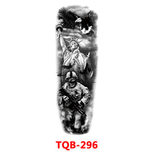 Load image into Gallery viewer, Black Forest Tattoo Sticker for Men Women Children Lion Wolf Death Skull Temporary Tattoo Fake Henna Skeleton King Animal Tatoo
