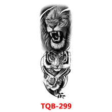 Load image into Gallery viewer, Black Forest Tattoo Sticker for Men Women Children Lion Wolf Death Skull Temporary Tattoo Fake Henna Skeleton King Animal Tatoo
