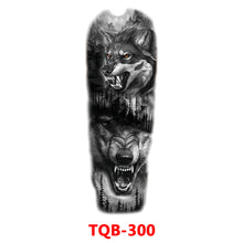 Load image into Gallery viewer, Black Forest Tattoo Sticker for Men Women Children Lion Wolf Death Skull Temporary Tattoo Fake Henna Skeleton King Animal Tatoo

